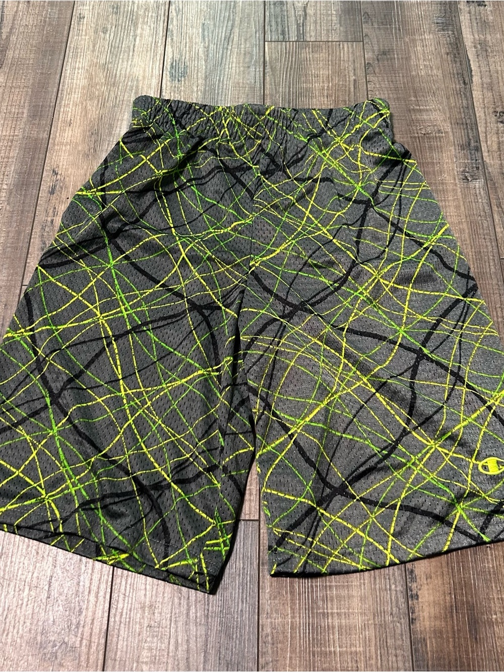 Boys Champion Mesh Shorts Size XL Green And Black